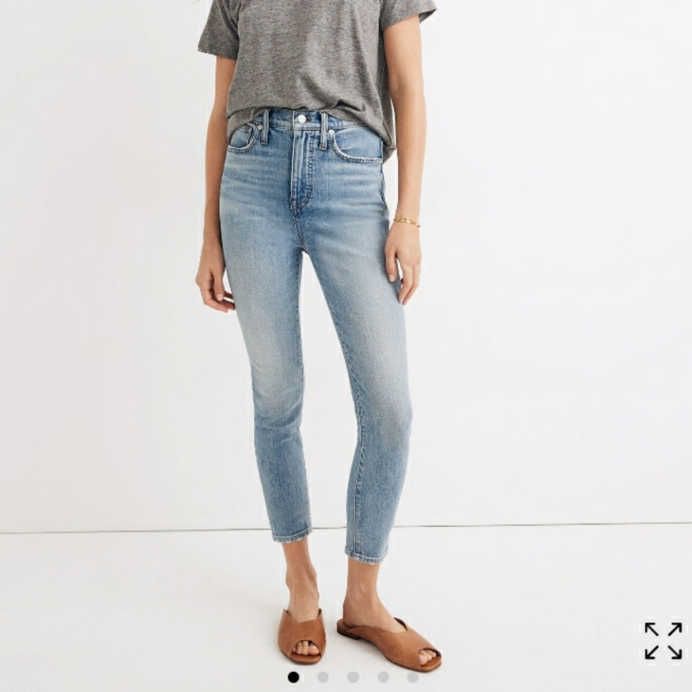 Madewell High Riser Cropped Preppy Light Wash Stretchy SZ 29 Jeans